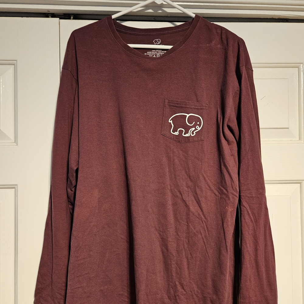 Ivory Ella Burgundy Long Sleeve Shirt